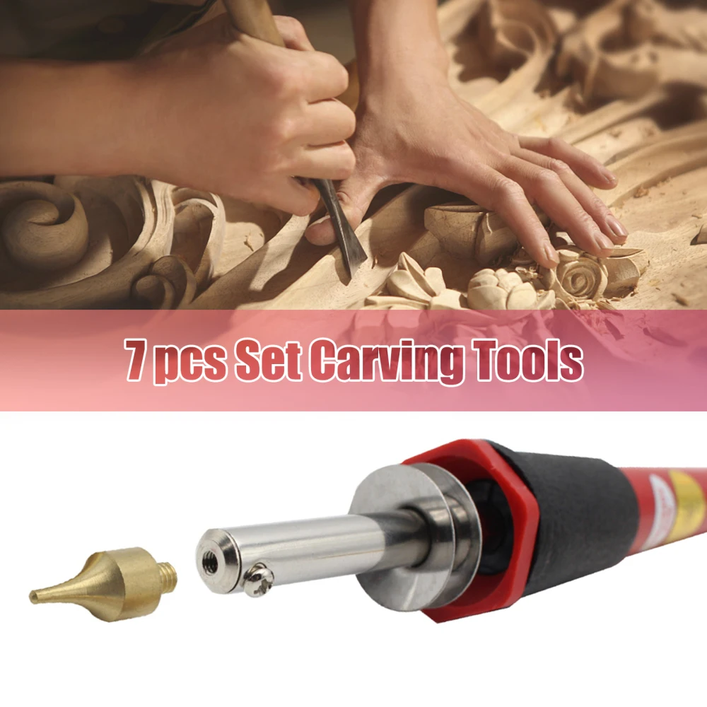 Home Tools Electric Soldering Metal Wire Length 106cm 7pcs/Set Multicolor Wood Burn Kit Power 30W Embossing Carving Pyrography