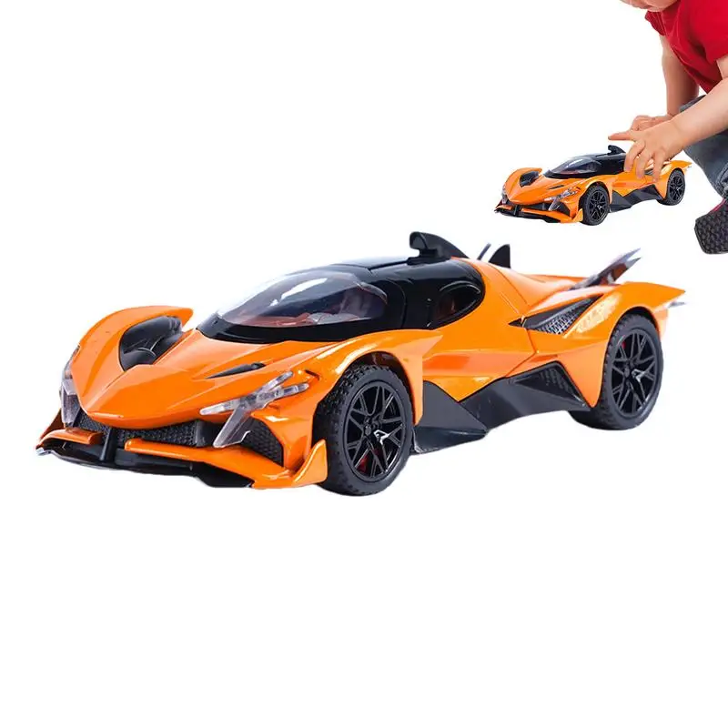 

Collectible Race Car 1:32 Scale Alloy Race Toy Figure Racing Vehicle For Kids With Openable Doors And Tail Wings