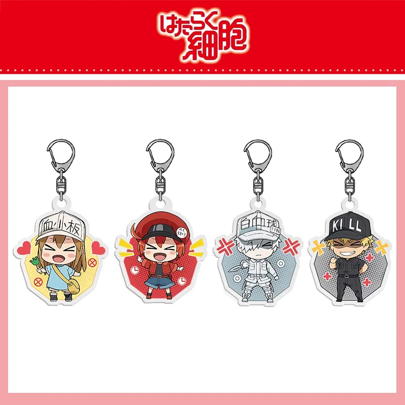 Клетки на работе Аниме Брелок ‌ AE3803 U-1146 макрофаж мужской брелок для женщин мультфильм кавайная фигурка акриловый брелок кулон