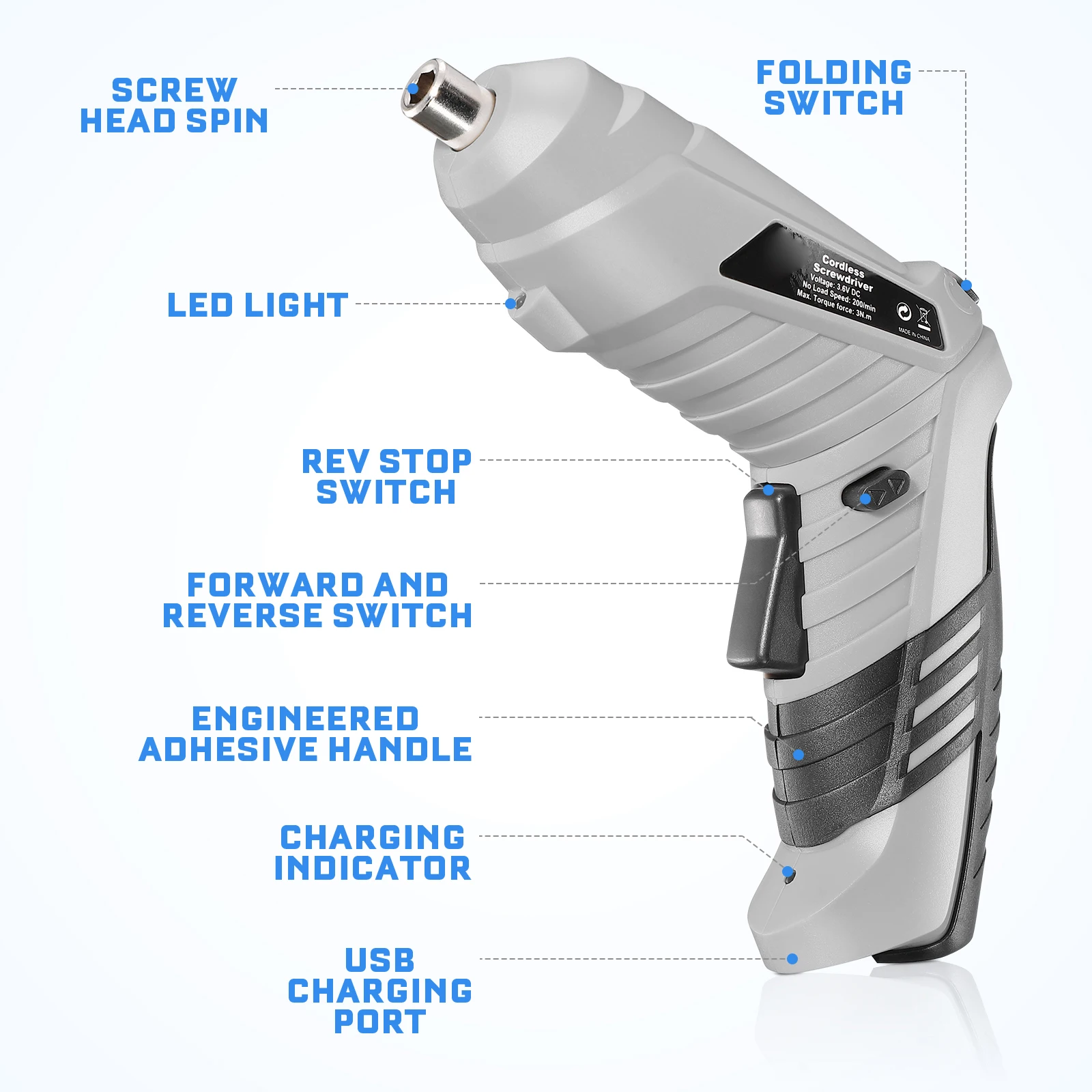 

Mini Electric Drill Set Rechargeable Powered Cordless Screwdriver 12V LED Light for Home DIY Construction