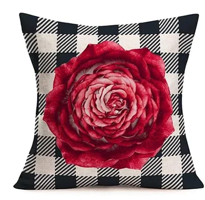 Valentine's Day Pillowcase Love Pillowcase Rose Wedding Linen Cushion Cover Home Sofa Bed 45x45 pillow case