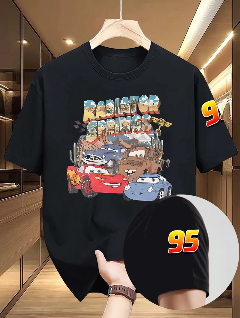 

Disney Cars Lightning McQueen & Mater Graphic T-shirt Women Men Fashion Summer Crew Neck Short Sleeve Sports Tee