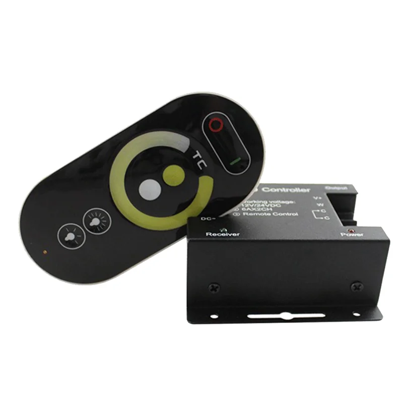 

J1UL1N DC12-24V LED Strip Light RF Touch Remote Controller Dimmer For 5050 Tape Lights Adjust Brightness