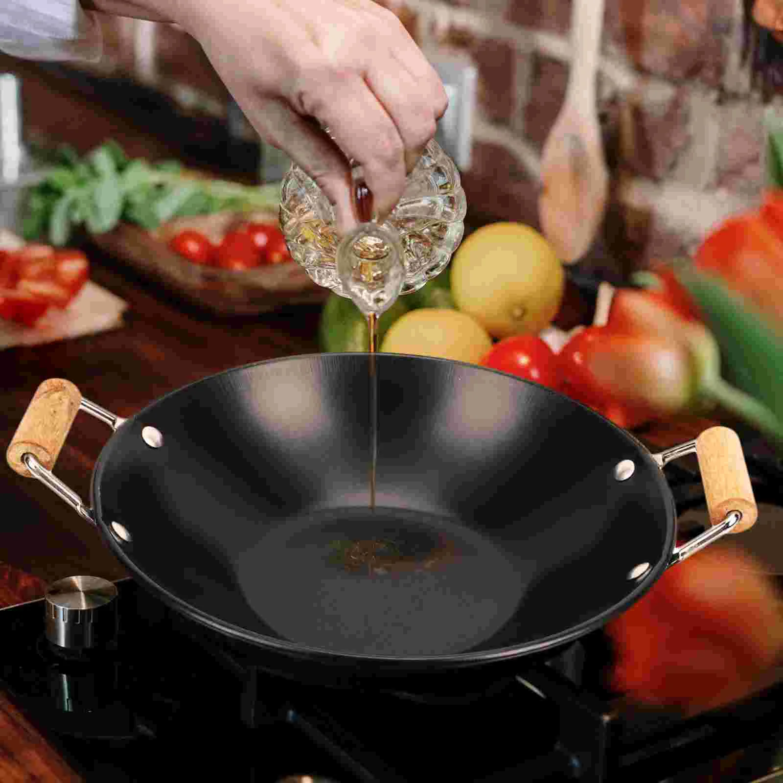 Deep Frying Pan Anti-overflow Pot and Tripod Chafing Dish Stainless Steel Dry Amphora Black Metal