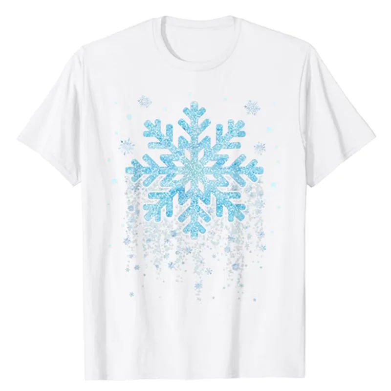 

Костюм Снежинки зимняя Рождественская подходящая мужская женская детская футболка Рождественская семейная одежда графические наряды новинка подарок с надписью Tee