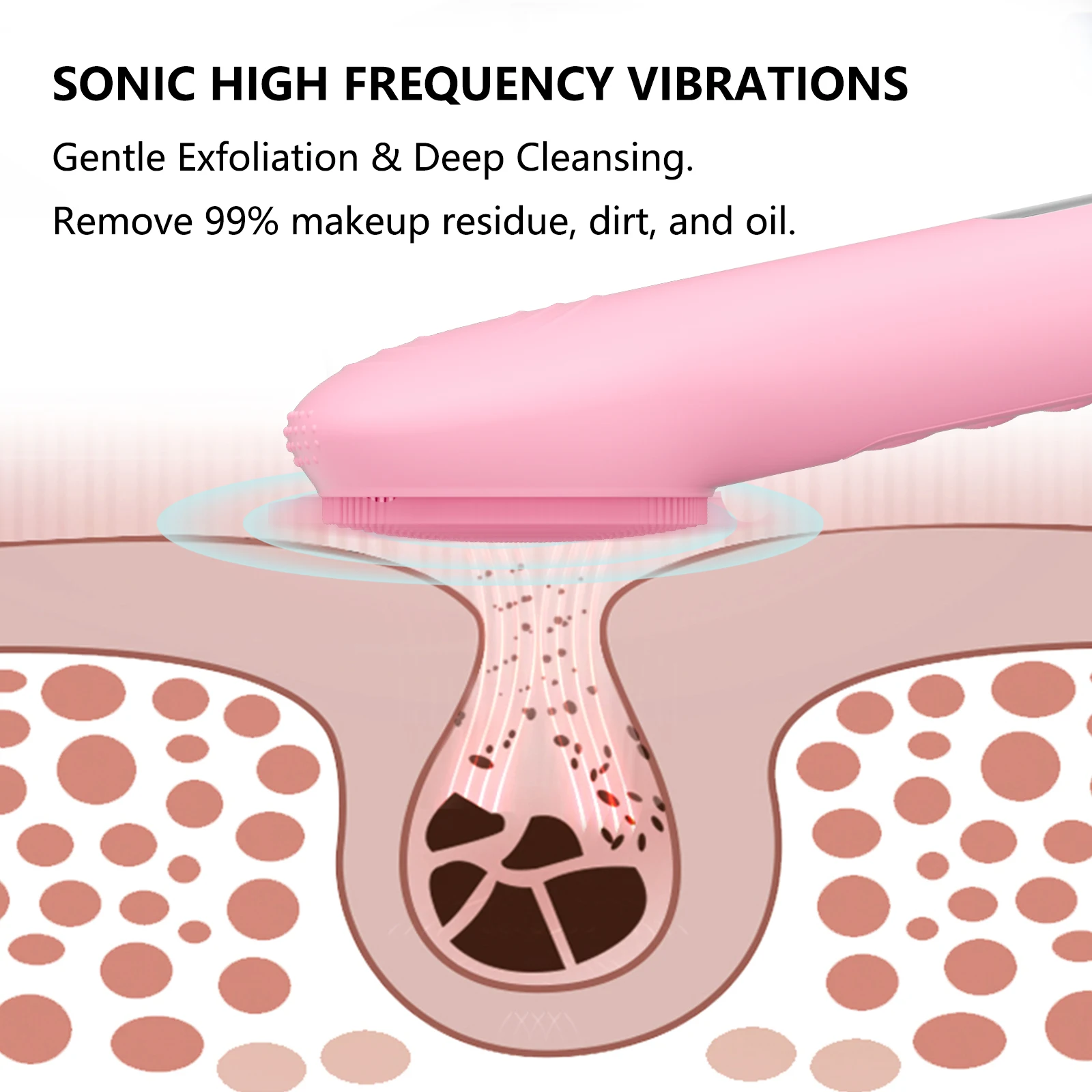 Escova de limpeza elétrica recarregável para homens e mulheres, limpador facial, massageador, purificador de pele, ferramentas de cuidado, sônico