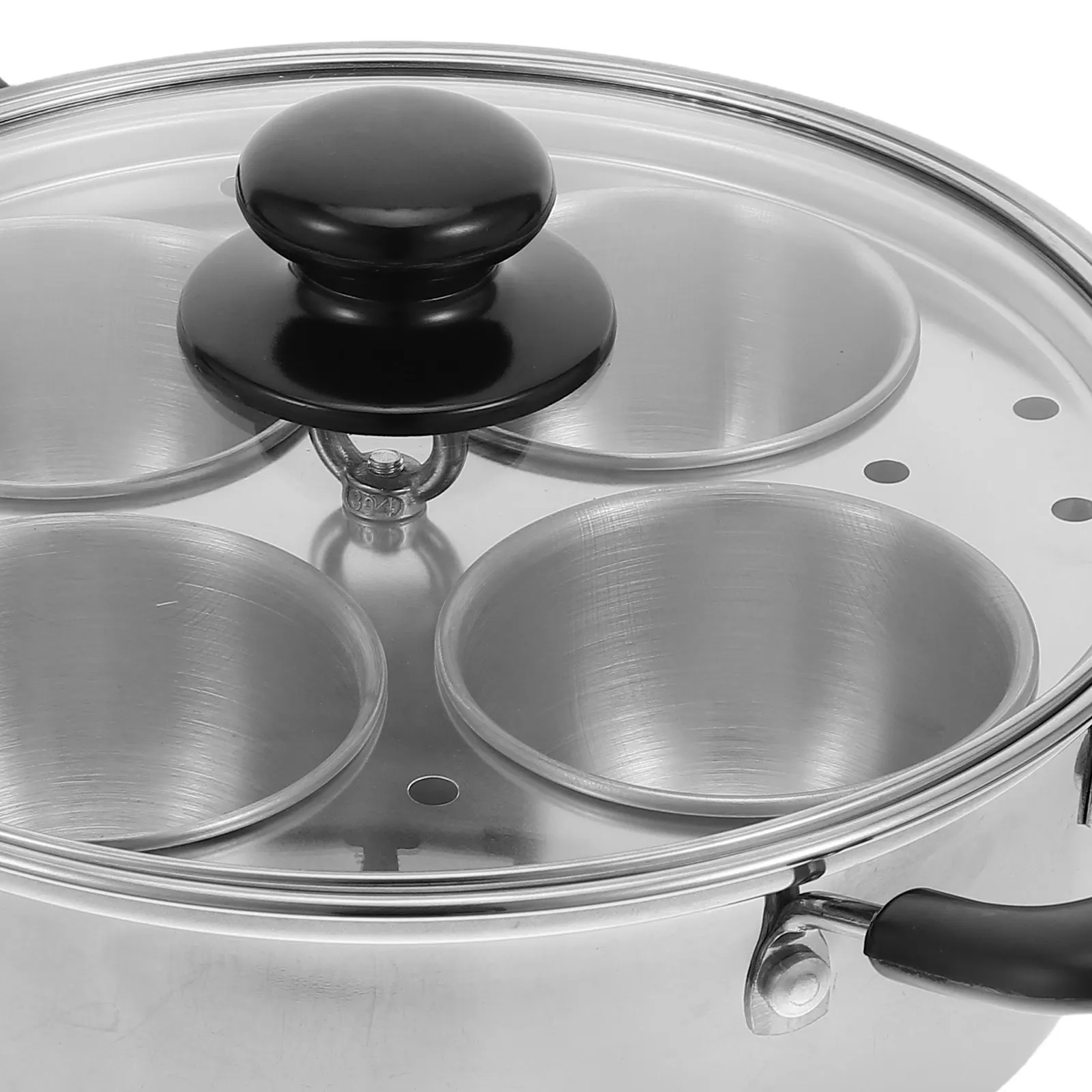 4-Cup Stainless Steel Egg Cooker with Detachable Cups, Steam Pot for Boiled & Poached Eggs