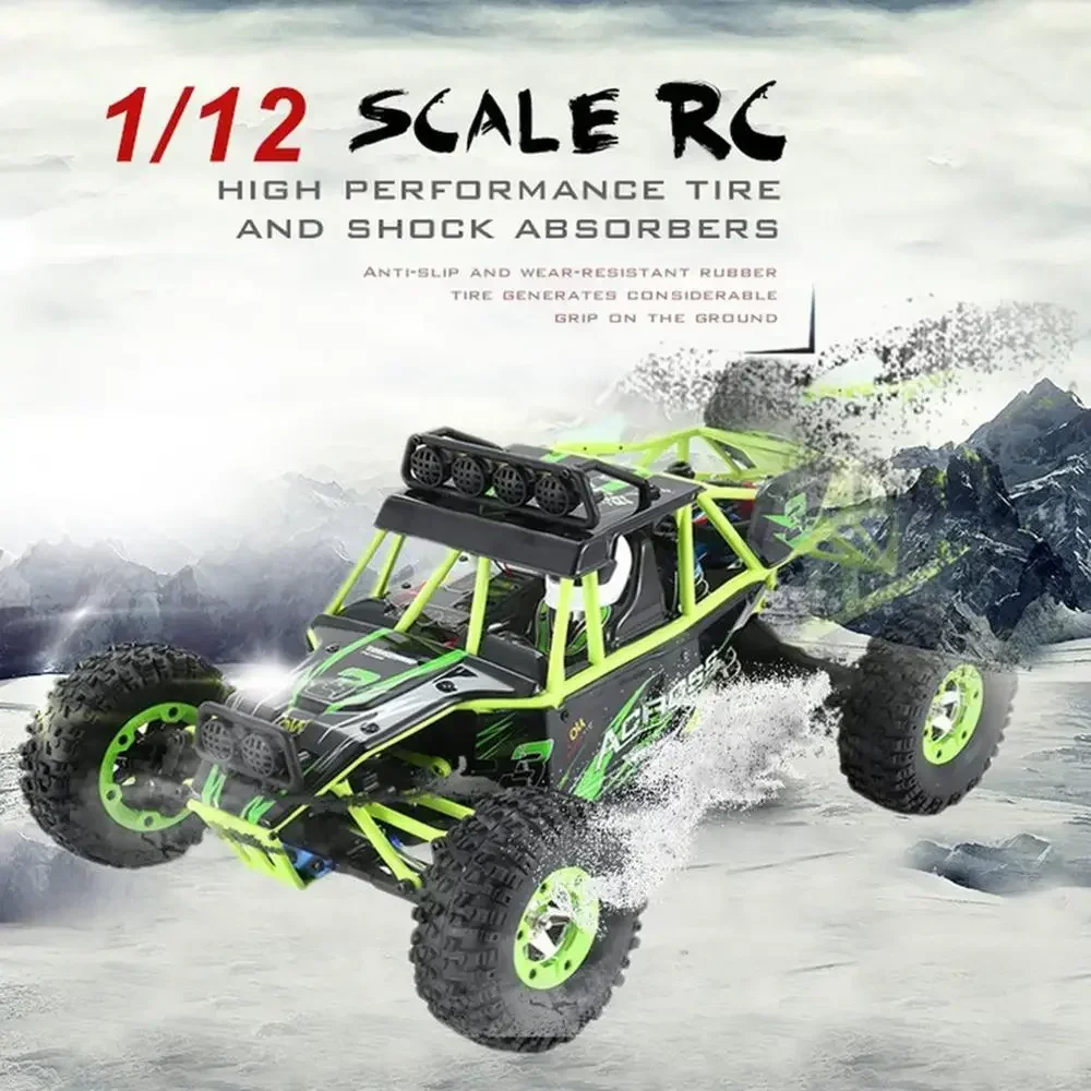 WLtoys WL 12428 1/12 4WD RC Racing Car High Speed Off-Road Remote Control Alloy Climbing Truck LED Light Buggy Toys Kids Gift