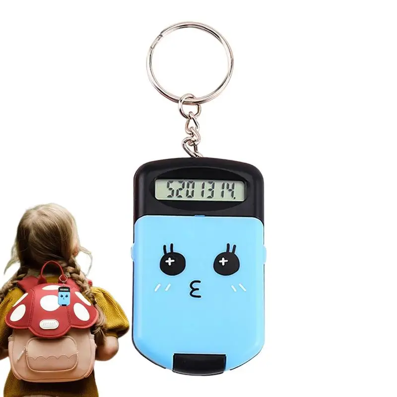 Calcolatrice tascabile Mini calcolatrice elettronica tascabile con portachiavi calcolatrice Mini cifre color caramella carina e funzionale