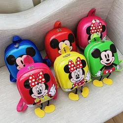 Disney-Cartable de maternelle pour bébé, sac à dos pour enfants, petit sac d'école de dessin animé mignon, sacs à coque rigide pour garçons et filles, mode