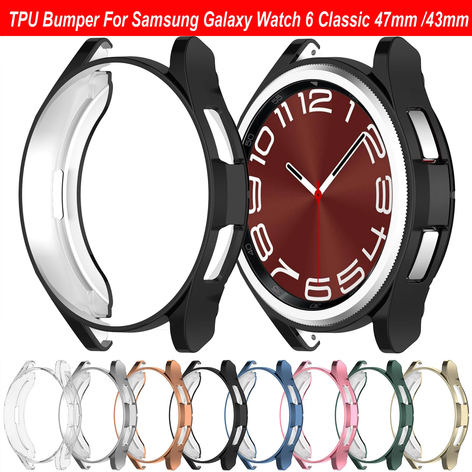 Case For Samsung Galaxy watch 6 Classic 43 47mm Plated TPU Bumper For Samsung Watch 4 Classic 42 46mm 5Pro 45mm Screen Protector