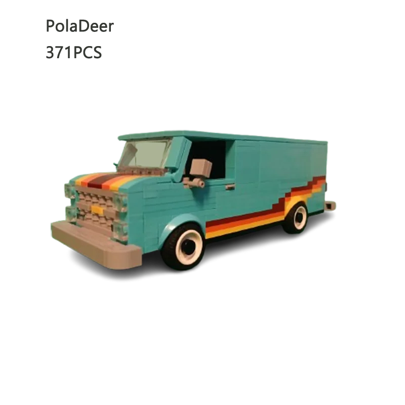 

Creativity Car MOC 1990 Food Truck Panel Van Custom Speed ​​Champion Building Blocks DIY Assembled Model Toy Brick Birthday Gift