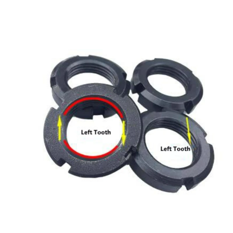 1 peça porca redonda m45 m48 m50 m52 m55 m56 m58 m60 m62 m64 m65 m68 m70 m72 m75 ~ m105 porca entalhada dente esquerdo chave de porca de quatro slots