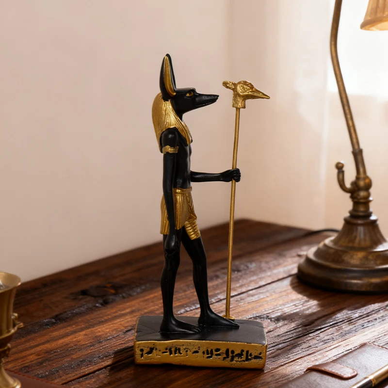 Egyptian Mythology Anubis Statue Resin Craft for Home Decoration in Bedroom, Living Room, and Study