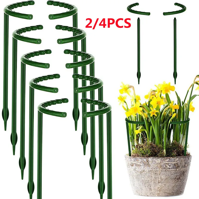 Soporte de plástico para plantas, marco de pila de 2/4 piezas, arreglo de invernadero, varilla fija semicírculo, flor de interior, soporte de escalada de vid