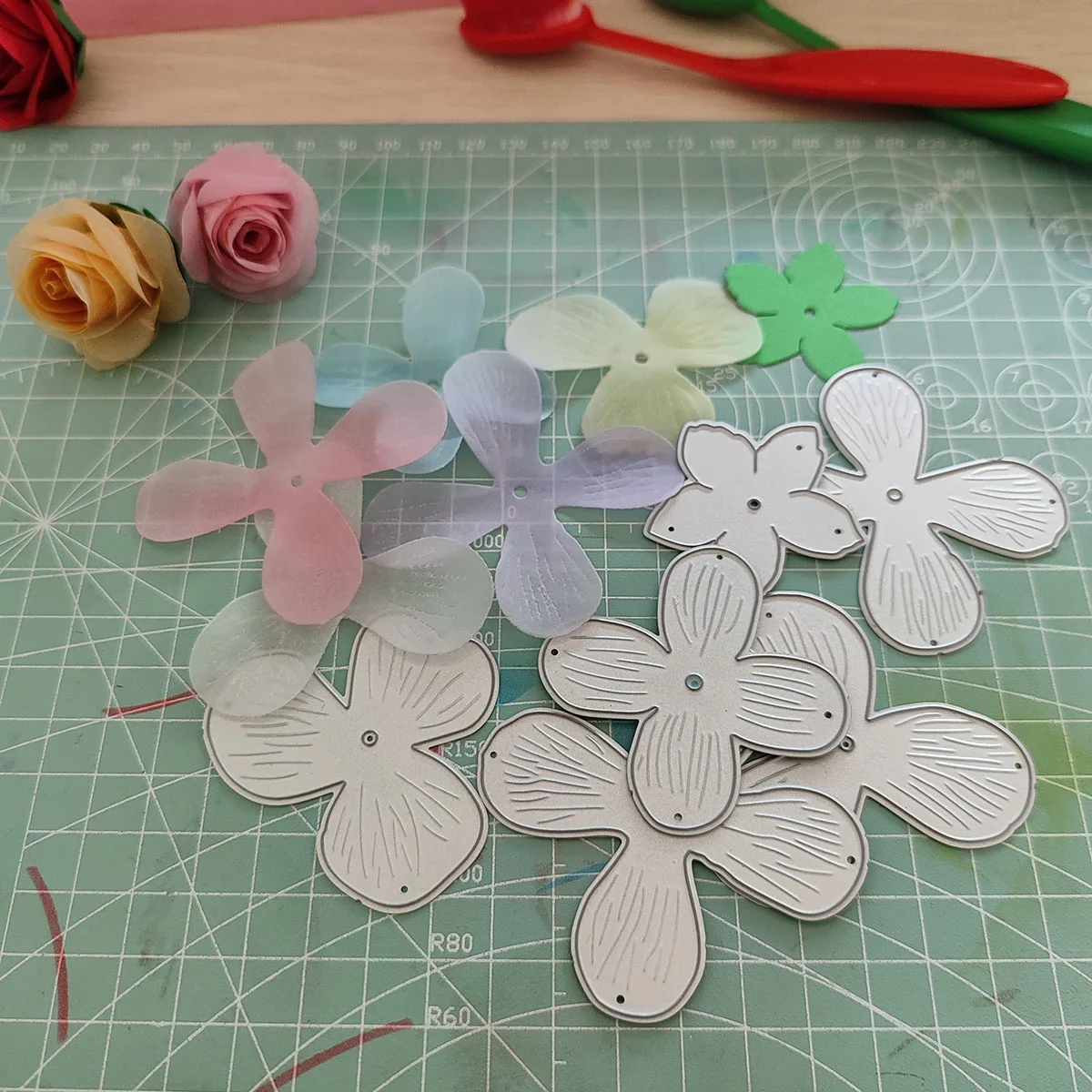 3D Rose Flower Floral Cutting die template card making Craft Dec Party bukiet kwiatów Diy Paper flower Metal die Mold