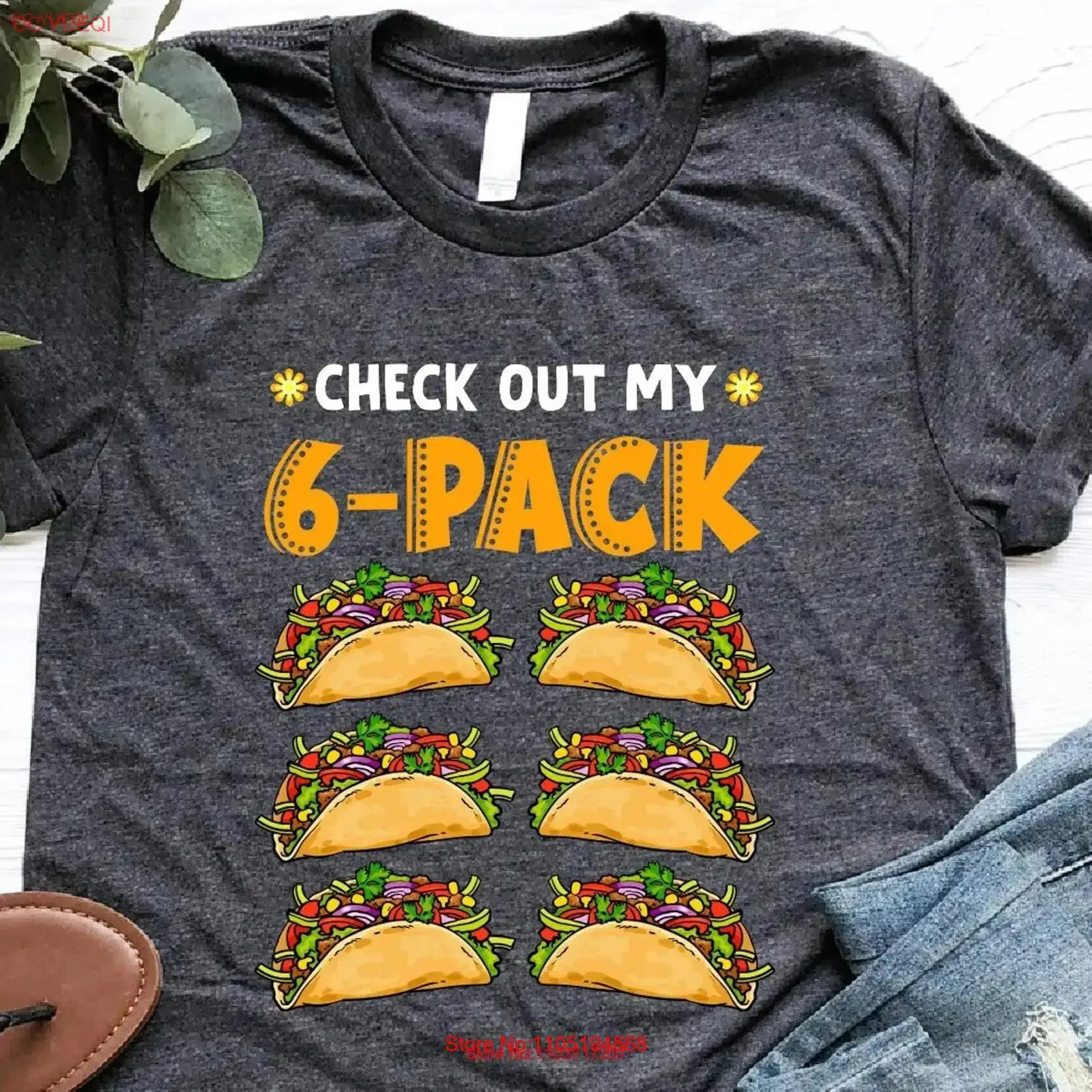 Check Out My 6 Pack Camiseta Six Taco Comida Mexicana Cinco De Mayo Amante Martedì Gimnasio vintage Lavado Moda Gráfico cómodo