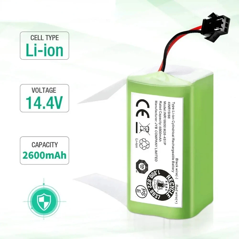 New 14.4V 12800mAh Li-ion Battery for Conga 990 1090 Tesvor X500 Ecovacs Deebot N79 N79S DN622 Eufy RoboVac 11 11S RoboVac 30