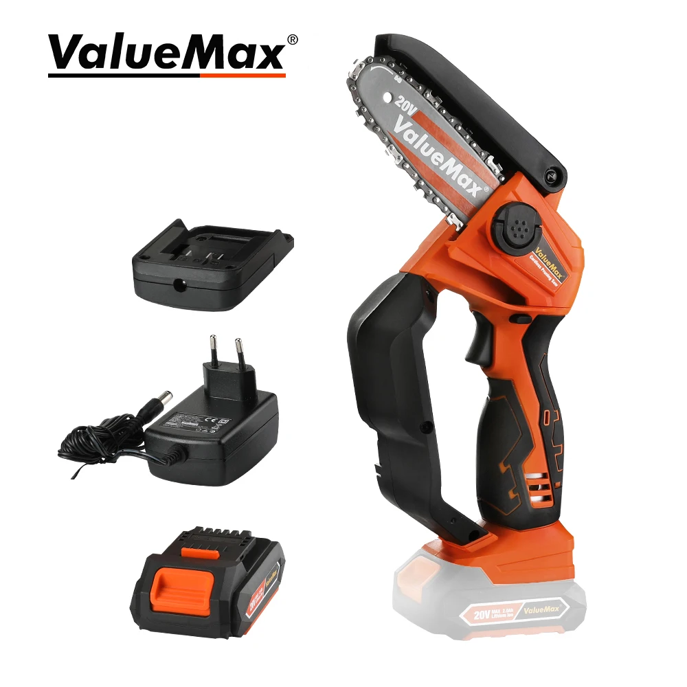 VALUEMAX 20V Electric Pruning Saw Brushless Chain Saw Cordless Mini Handheld Saw Portable Woodworking Electric Saw Cutting Tool