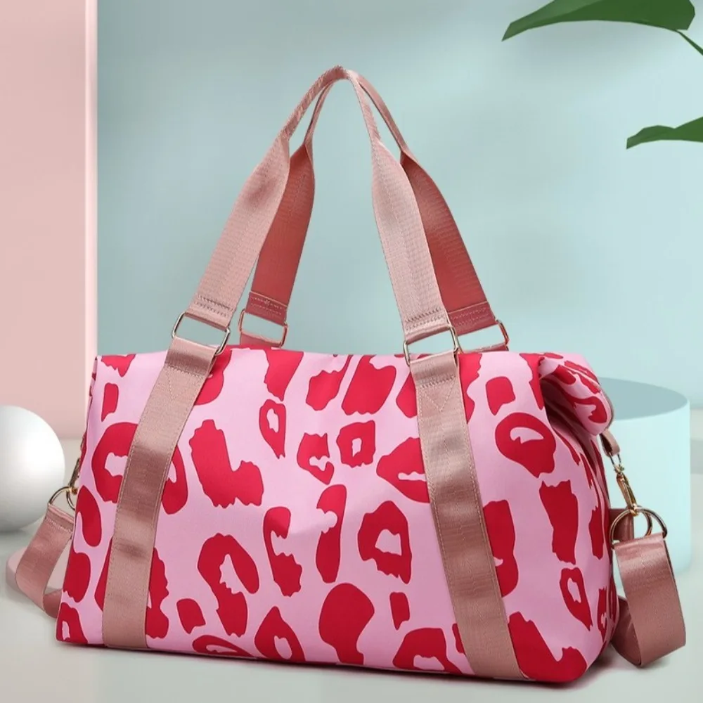 

Oxford Leopard Print Duffle Bag Large Capacity Underarm Bag Fitness Shoulder Bag Multi-functional Tote Bag Luggage Handbag Beach