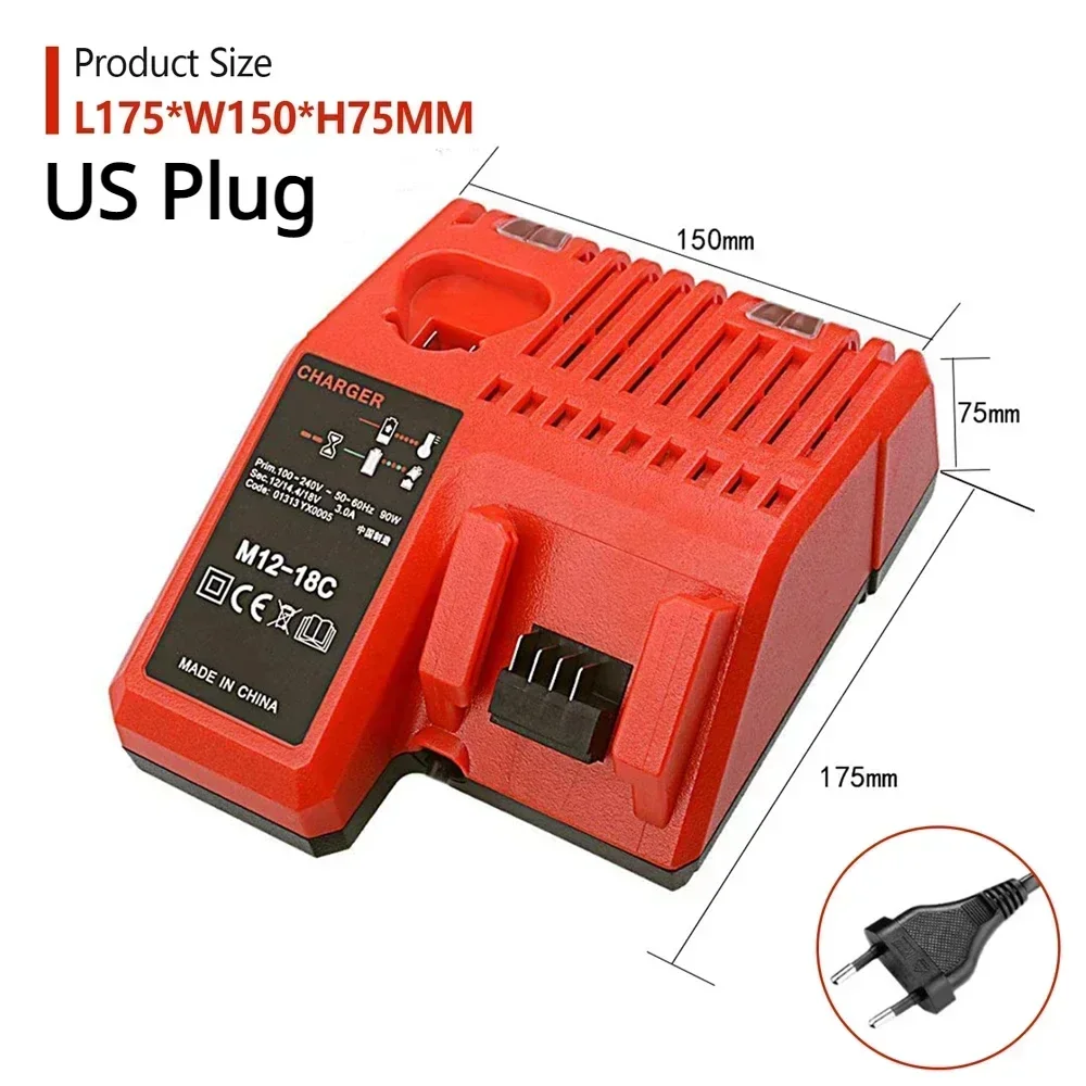 Cargador de batería multivoltaje para batería de iones de litio Milwaukee M18 14,4 V 18V 48-11-1815 48-11-1820 48-11-1840 48-11-1850 48-11-1828