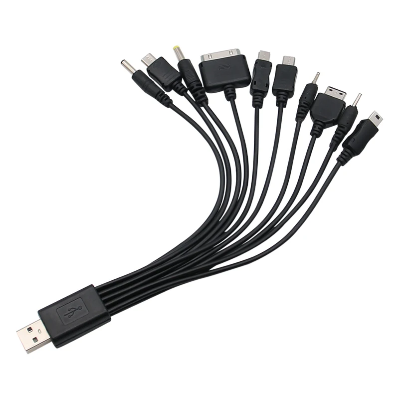 10 في 1 كابل USB متعدد الوظائف كابل شحن الهاتف العالمي متعدد المنافذ كابل شحن الحبل لشاحن الهاتف سامسونج نوكيا