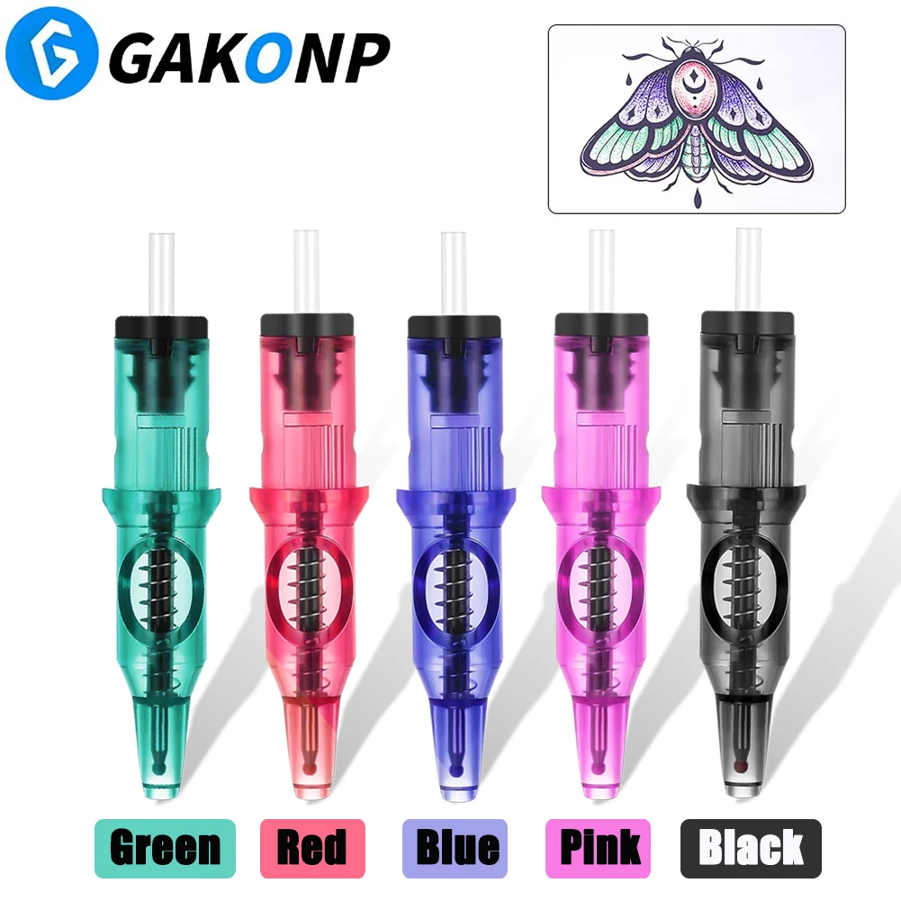 

20/10/5PCS Ballpoint Tattoo Cartridge Needles 5 Colors Dotwork Ink Drawaing Needle Practice Refill for Tattoo Pen Machine