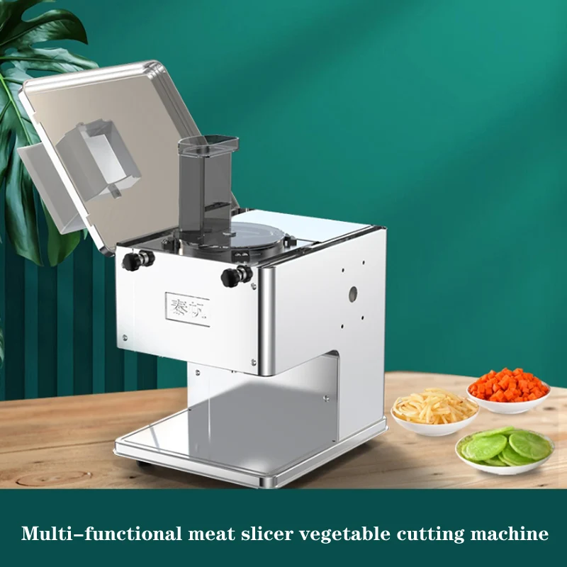 Stainless Steel Meat Slicer Commercial Automatic Slicing Shredded Melon Fruit Electric Meat Cutter