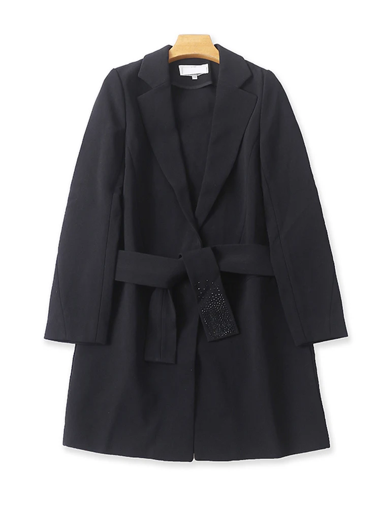 

Sli Mid-Length Women's Windbreaker Coat Turn-down Collar Faionable Classy Spring Autumn New Arrival Loose Fit Long Sve