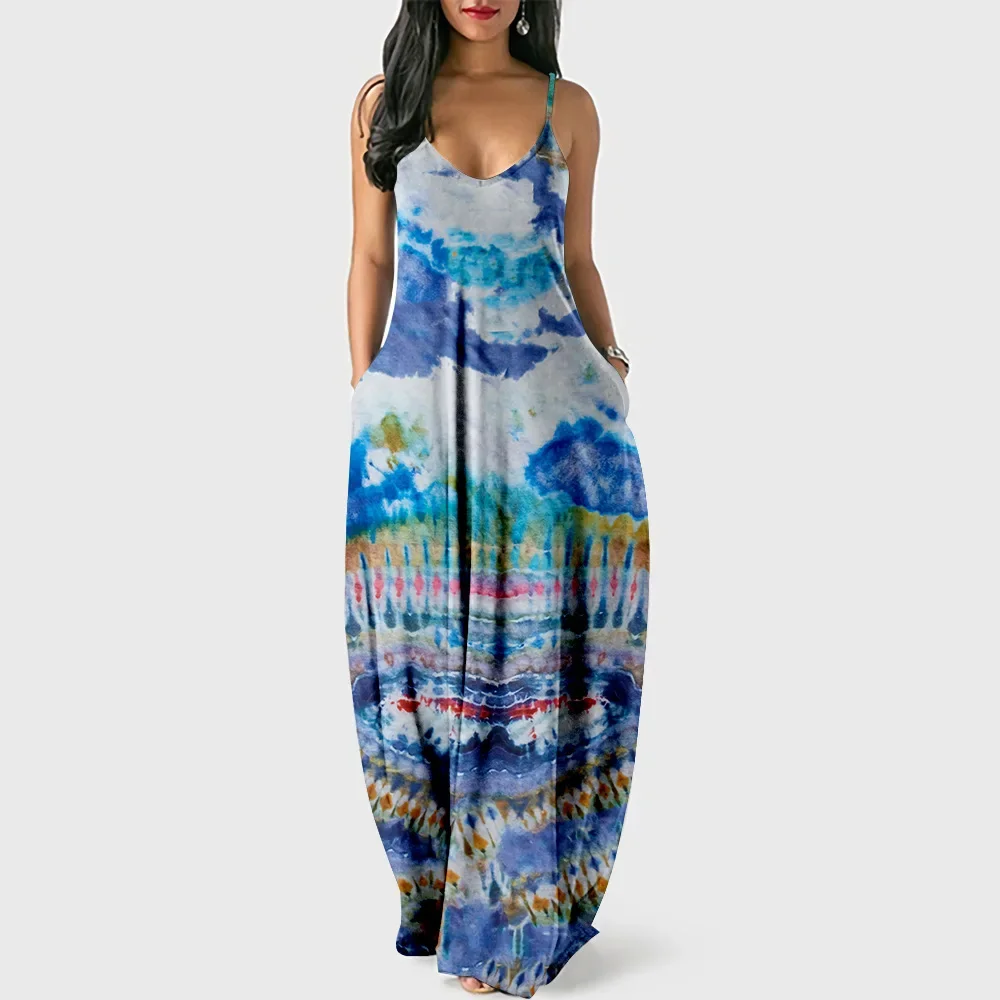 Abito lungo da donna con pullover Abito con bretelle senza maniche alla moda Gonna di alta qualità con stampa verde di lusso