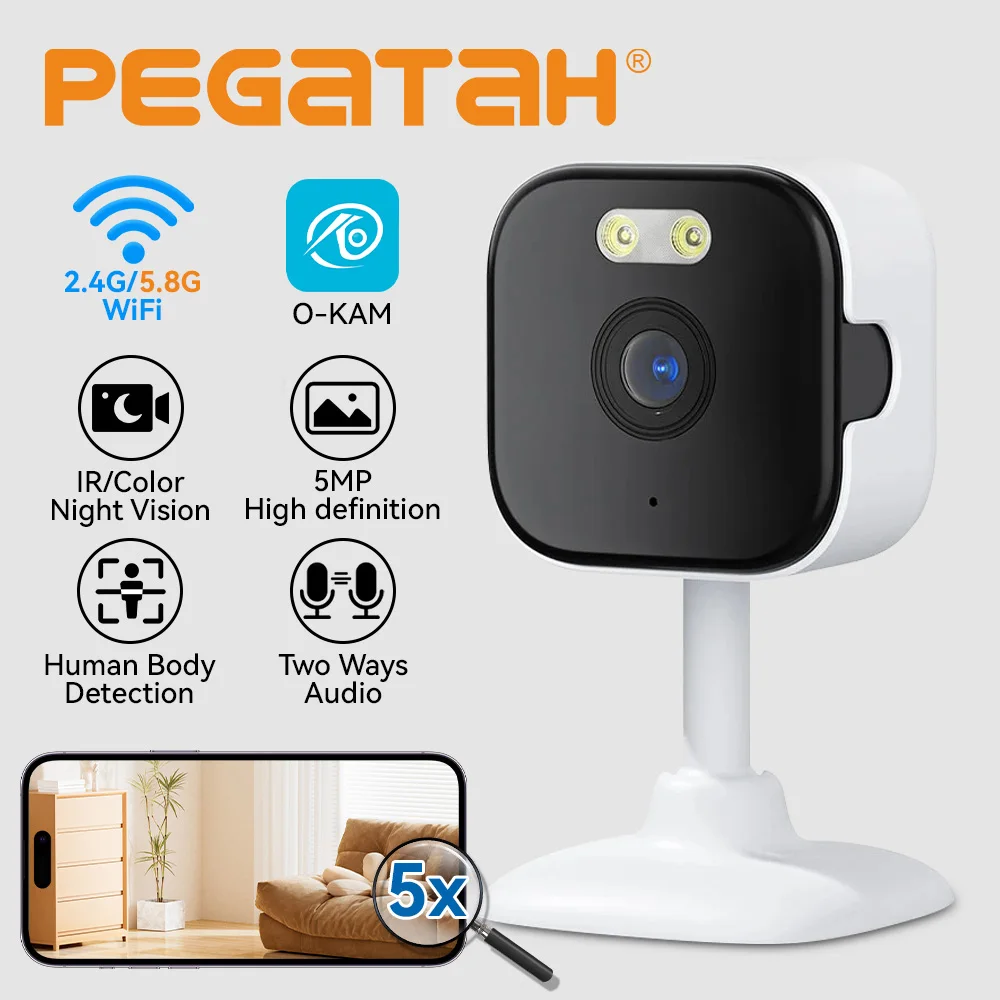 Cámara para Ventana HEIYOUCAM con Visión Nocturna a Todo Color y Zoom 5X (4/2/1 Unidades) - Reemplaza Cámaras Exteriores, Wi-Fi