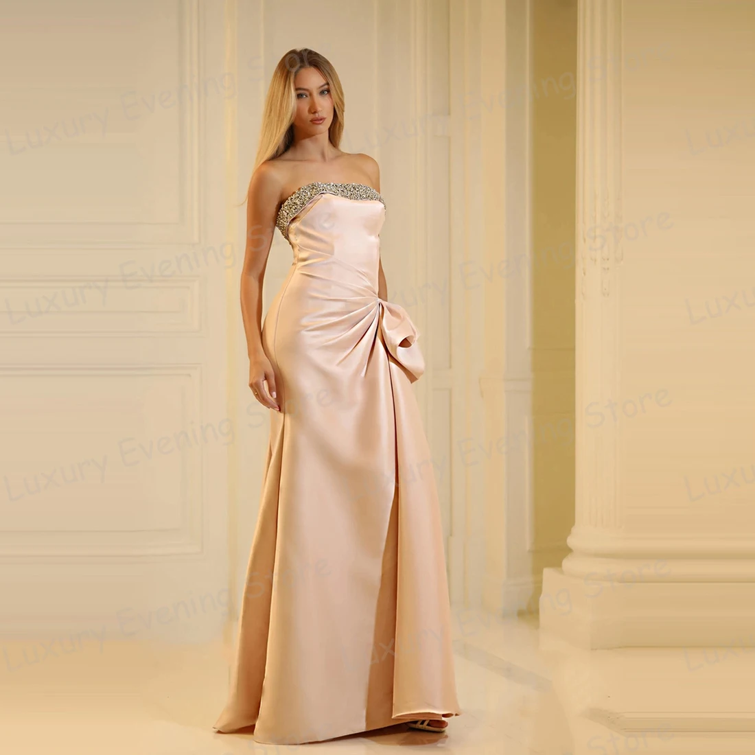 

Luxury Mermaid 2025 Evening Dresses Sexy Sequined Fashion Prom Gowns Sequined Sleeveless Customized Vestido De Noche فساتين سهرة