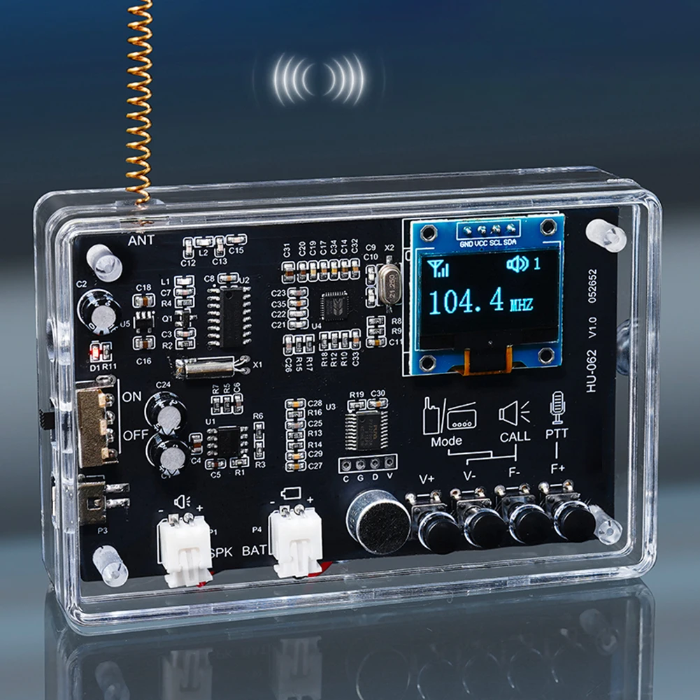 

87-108MHz FM Radio and Talkie DIY Kit with Noise Reduction and Dual Chip RF Signal Receiver for Electronics Practice