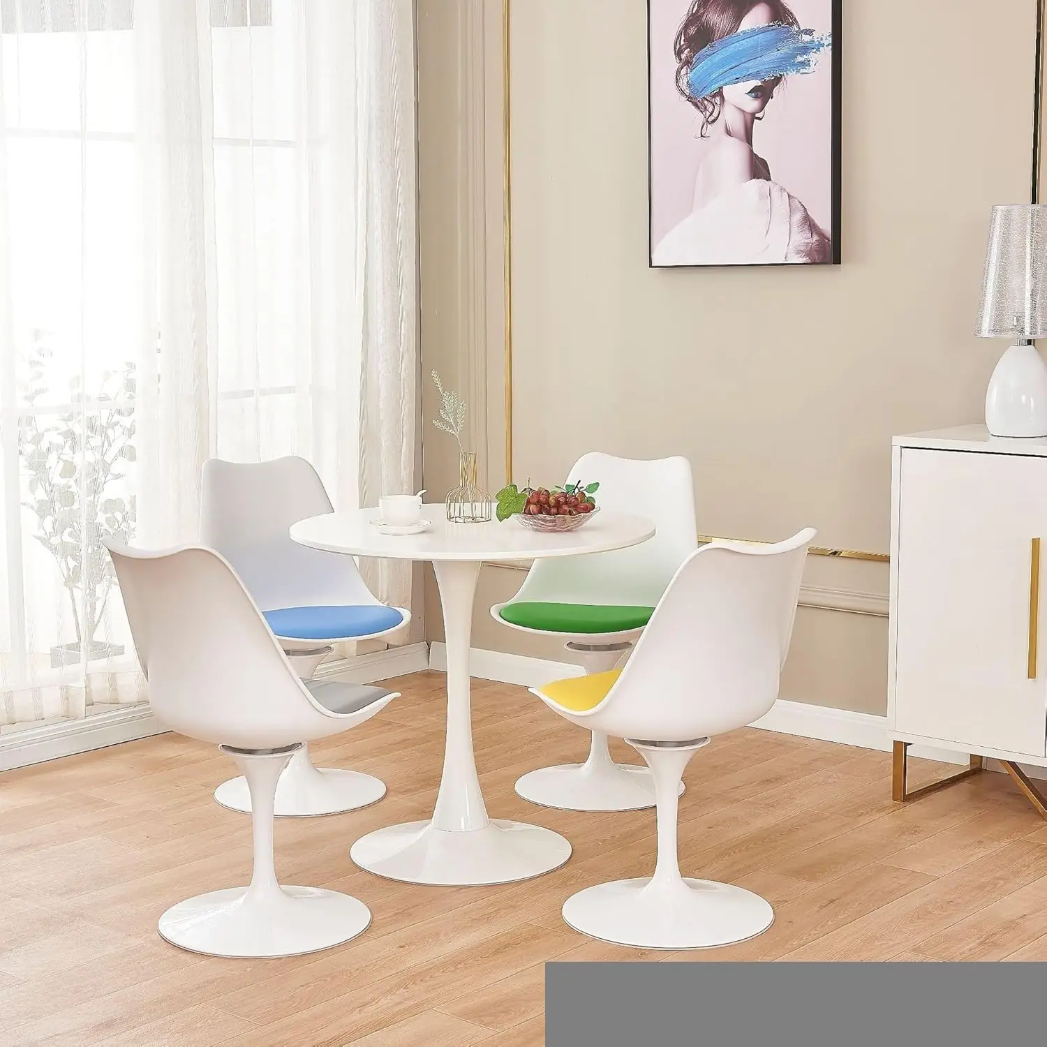 Deask-Table Ronde Créative pour délégations et Petit Appartement, Table de NégDynation Simple, Loisirs, Maison, Tulipe, 73