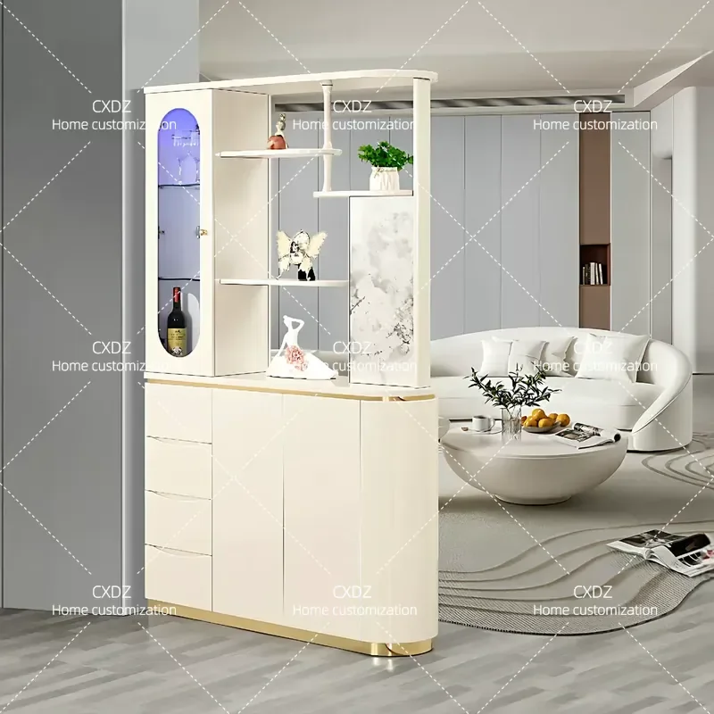 Light luxury door cabinet Entry partition cabinet Cream wind small apartment foyer cabinet Double-sided shoe  Wine