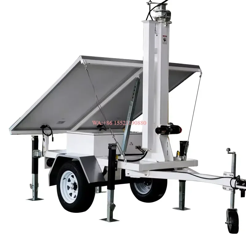 WMWMNU New Industrial Solar Powered Trailer with MPPT Controller Lithium Ion Battery Unique Design Mobile CCTV Surveillance