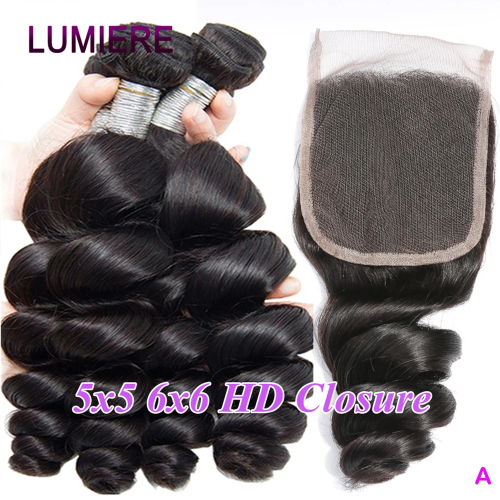

Loose Deep Wave Human Hair Bundles With Closure Frontal HD Transparent Brazilian Deep Curly Hair Bundles Deal Hair Extension