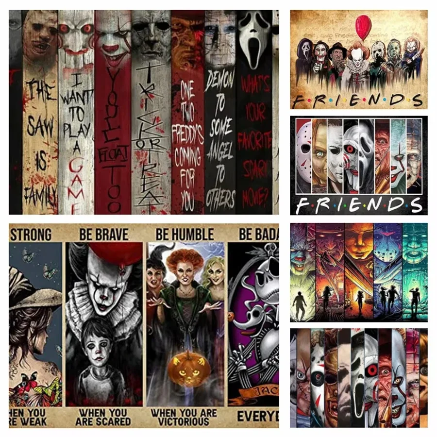 MINISO DIY الرعب الماس اللوحة الفيلم الشخصيات الكلاسيكية الكولاج التطريز الكامل الفن هالوين ديكور المنزل 5D DIY بها بنفسك الفن الحرفية #1