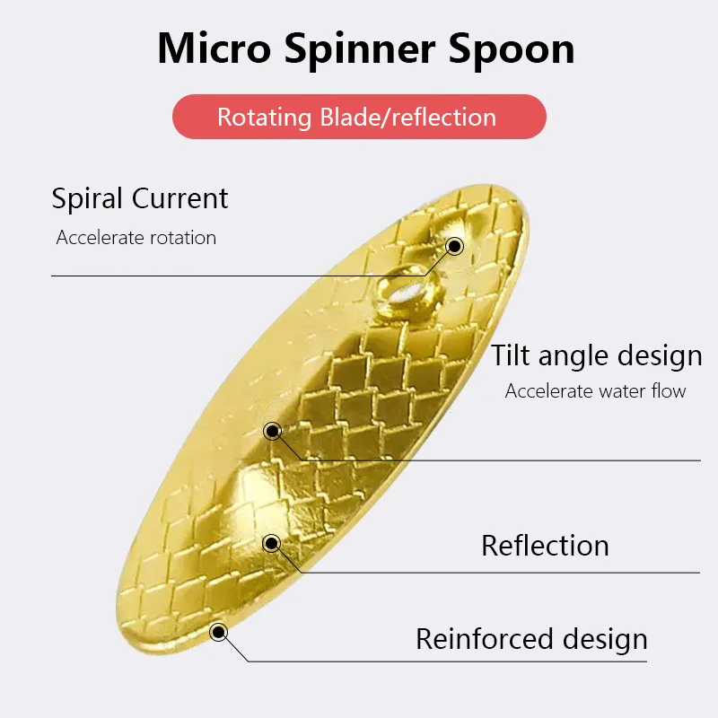 Micro Spinner cuchara para pesca con mosca – Señuelo agua dulce - imagen 4