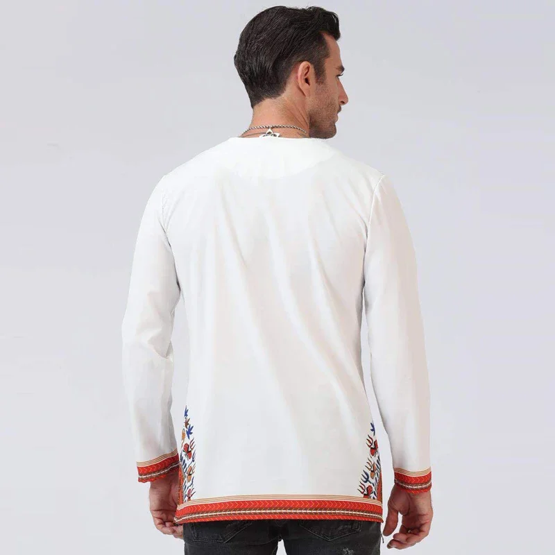 E-BAIHUI Camicie Odeneho Top da uomo in cotone bianco lucido con abbigliamento africano Dashiki Camicie lunghe da uomo in maglia taglie forti