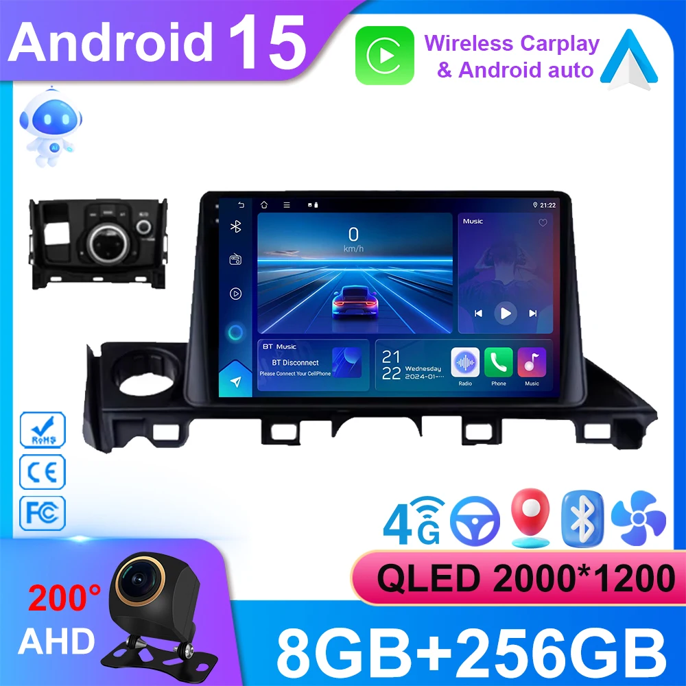 

Android 15 For Mazda 6 Mazda6 III 3 GJ GL ATZ 2015 - 2019 Car Dvd Radio Stereo Multimedia Player GPS Navigation High-performance