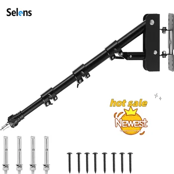 Selens 사진 스튜디오용 벽 마운트 붐 암, 비디오 스트로브 조명, 수평 및 수직 회전 벽 브래킷