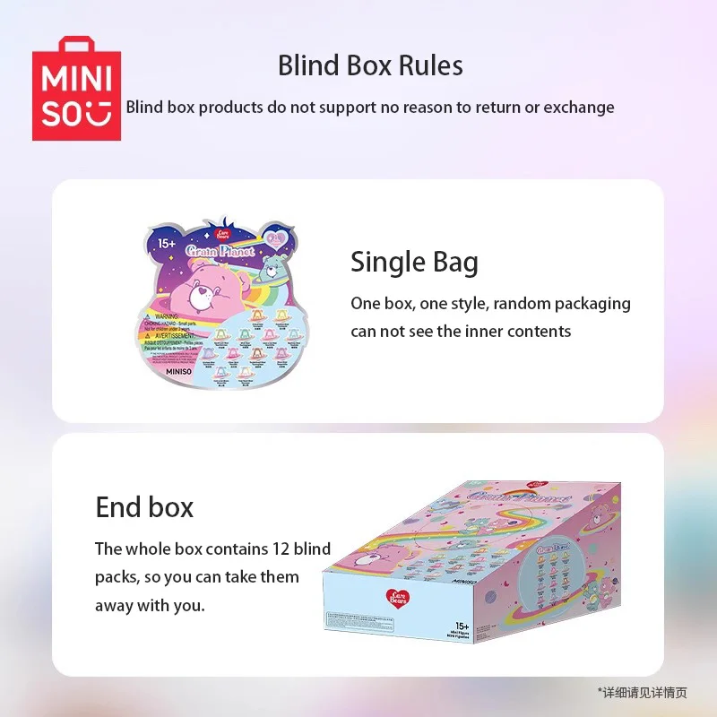 MINISO-Sac à main Mininstants Love Bear, boîte ennemi, planète Mars, beurre Moe, mini cadeau