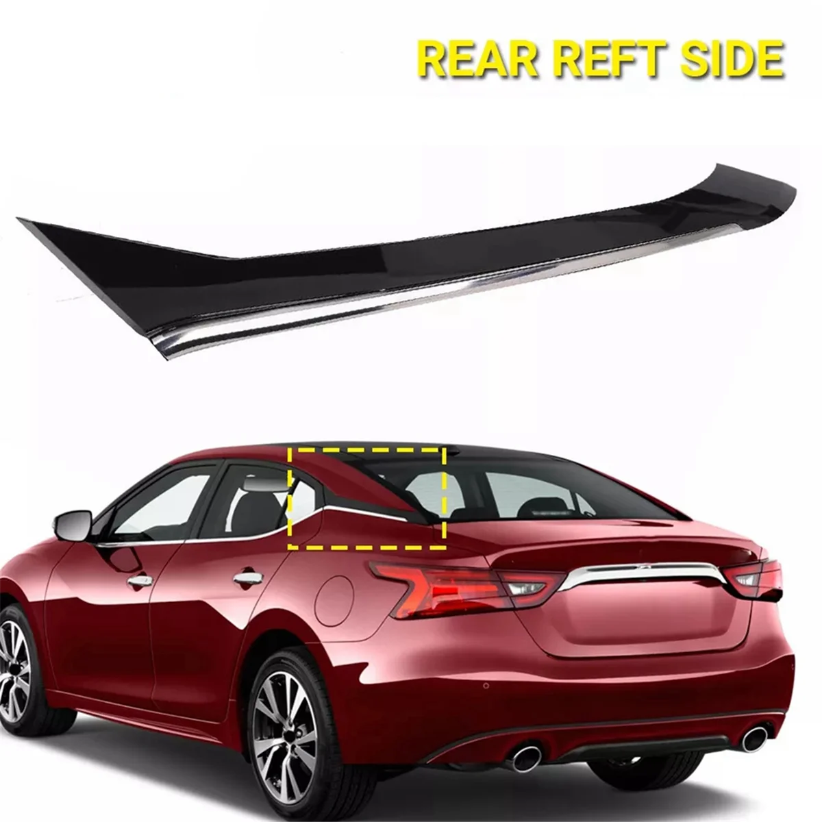 Right Passenger Side Rear Pillar Molding Trim 78872-9DJ1A for Nissan Maxima 2016-2021 Back Bumper Chrome Trim