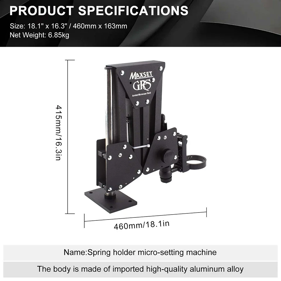 Auble Professional Stereo Acrobat Stand High-Ampacity Metal Precision Tools for Jewelry Making Adjustable Height for Jewelry