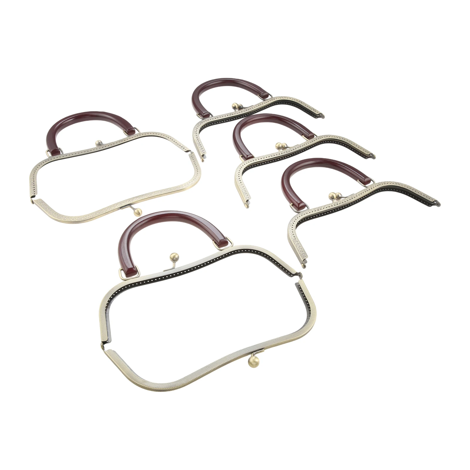 5PCS 275mm X 200mm Metal Purse Frames Retro‑Style With Handle Handbag Tote Bags Bag Framework Sewing Brackets Accessories