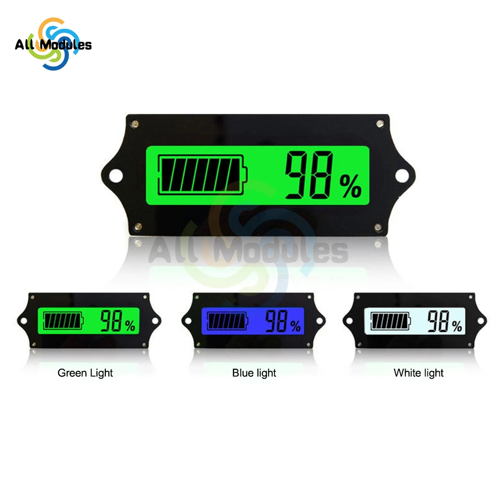 

12V 24V 36V 48V Battery Capacity Indicator Golf Cart Voltage Meter with LCD Display Backlight Digital Voltmeter Testers