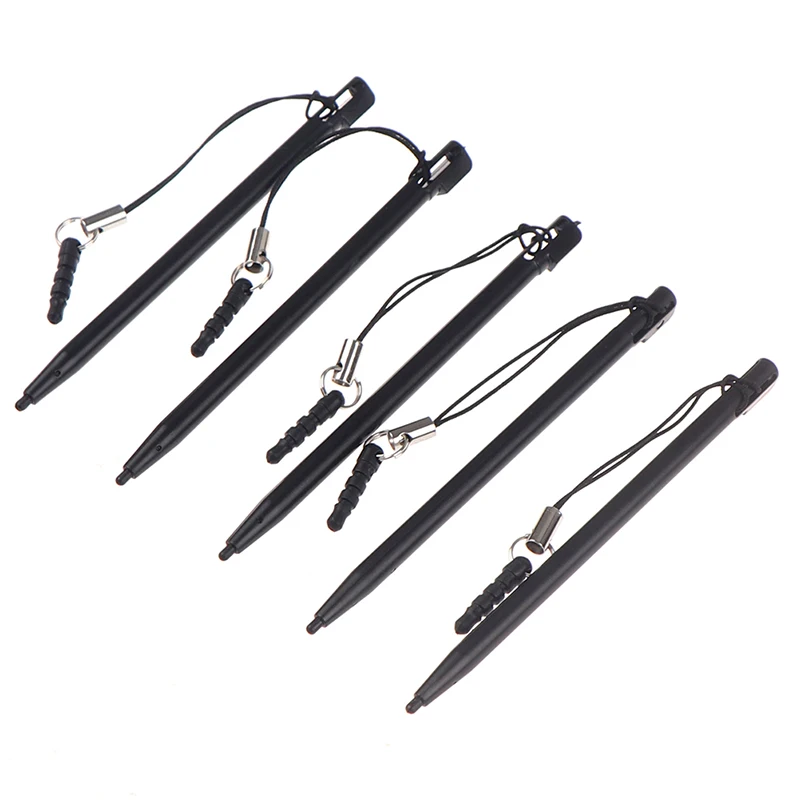 5Pcs Resistive Touch Screen Stylus Hard Tip Pen With Dust Plug Rope For POS MP4