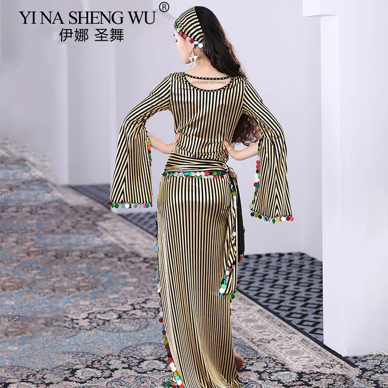 4 pièces ensemble Costume de danse du ventre robe pour femmes paillettes Baladi Shaabi Robes de danse folklorique femme orientale danse du ventre Robes de scène