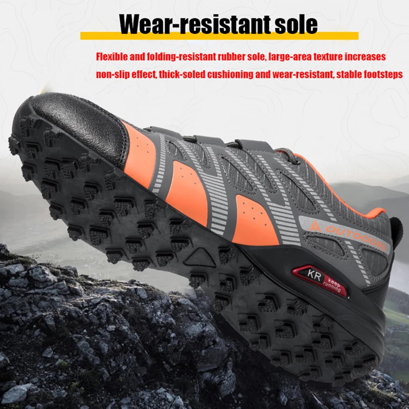 Atmungsaktive Mesh-Wanderschuhe für Herren, leicht, rutschfest, wasserdicht, verschleißfest, Outdoor-Trekking-Camping-Sneaker – Detail 30
